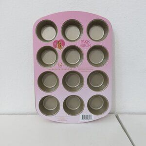 (#124) PARIS HILTON 12 CUP MUFFIN CUPCAKE PAN Pink Nonstick